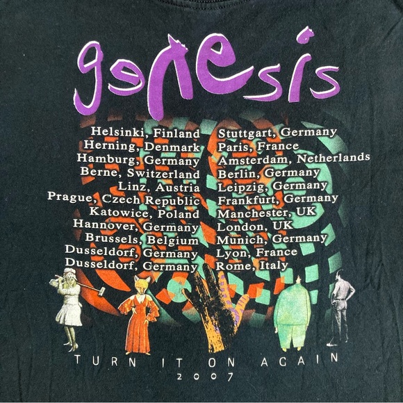 Genesis T Shirt Turn It On Again 2007 European Tour Band Tee Black 2XL Cotton - Picture 6 of 11